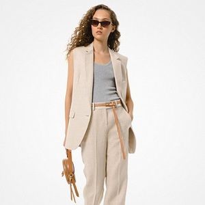 Michael Kors linen vest, small, hemp/beige color